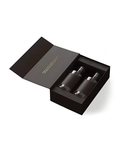 Custom wine gift box packaging with elegant rigid paperboard presentation